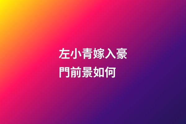 左小青嫁入豪門前景如何