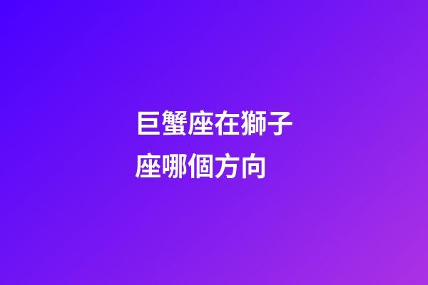 巨蟹座在獅子座哪個方向