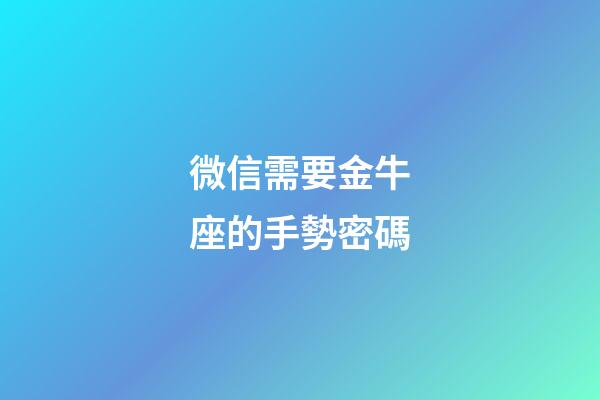微信需要金牛座的手勢密碼