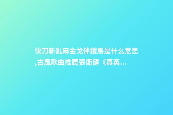 快刀斬亂麻金戈伴鐵馬是什么意思,古風歌曲推薦張衛健《真英雄》-第1張-觀點-玄機派