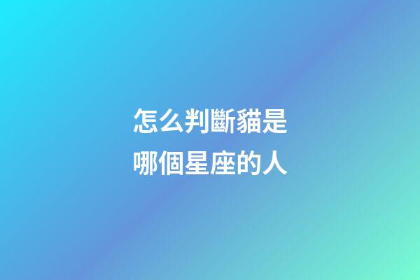 怎么判斷貓是哪個星座的人-第1張-星座運勢-玄機派