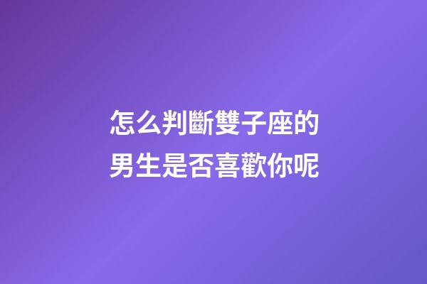 怎么判斷雙子座的男生是否喜歡你呢-第1張-星座運勢-玄機派