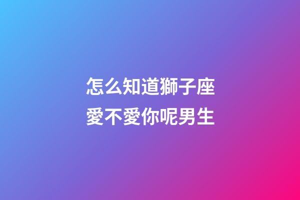 怎么知道獅子座愛不愛你呢男生-第1張-星座運勢-玄機派