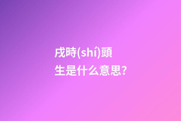 戌時(shí)頭生是什么意思？