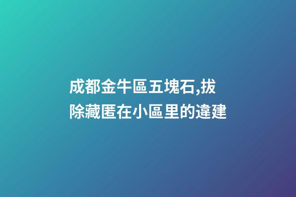 成都金牛區五塊石,拔除藏匿在小區里的違建-第1張-觀點-玄機派