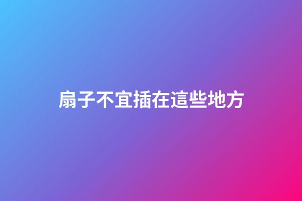 扇子不宜插在這些地方