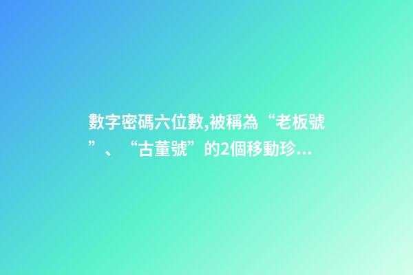 數字密碼六位數,被稱為“老板號”、“古董號”的2個移動珍貴號段-第1張-觀點-玄機派