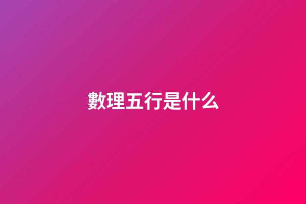數理五行是什么