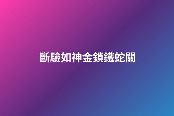 斷驗如神金鎖鐵蛇關