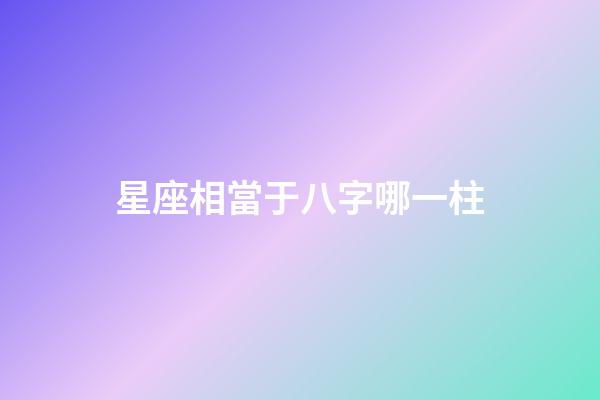 星座相當于八字哪一柱