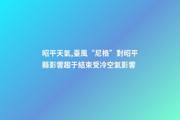 昭平天氣,臺風“尼格”對昭平縣影響趨于結束受冷空氣影響-第1張-觀點-玄機派
