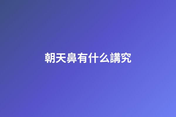 朝天鼻有什么講究