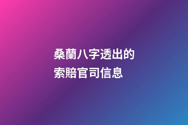 桑蘭八字透出的索賠官司信息