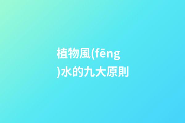 植物風(fēng)水的九大原則