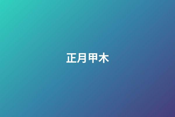 正月甲木