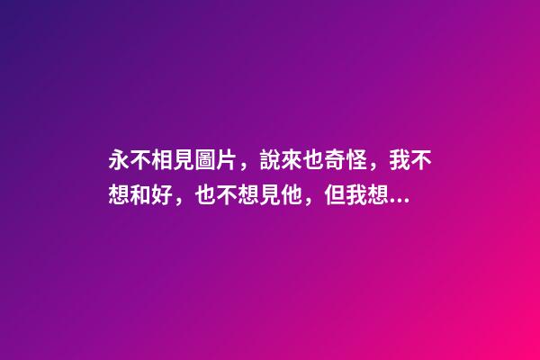 永不相見圖片，說來也奇怪，我不想和好，也不想見他，但我想他!-第1張-觀點-玄機派