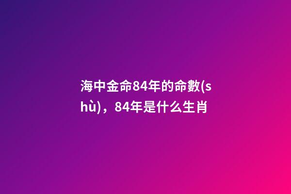海中金命84年的命數(shù)，84年是什么生肖