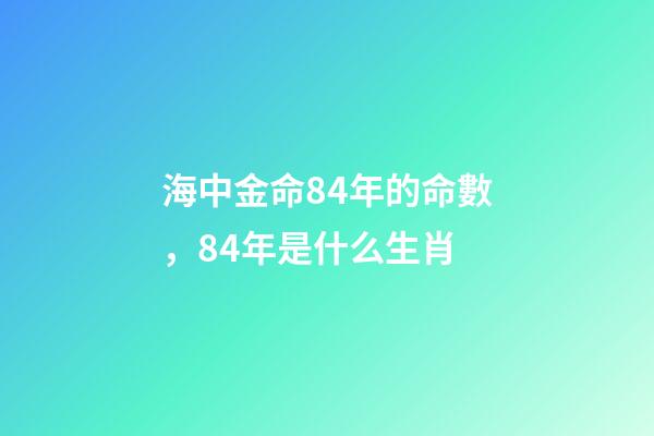 海中金命84年的命數，84年是什么生肖