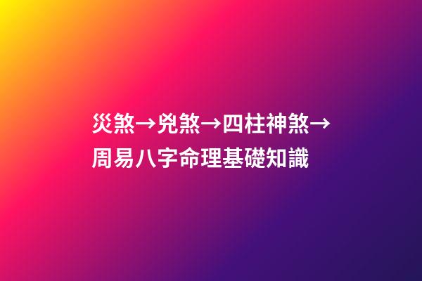 災煞→兇煞→四柱神煞→周易八字命理基礎知識