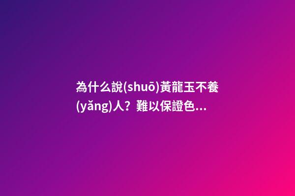 為什么說(shuō)黃龍玉不養(yǎng)人？難以保證色澤如初