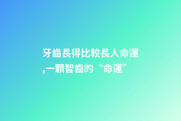 牙齒長得比較長人命運,一顆智齒的“命運”-第1張-觀點-玄機派