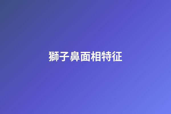獅子鼻面相特征