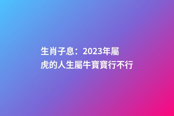 生肖子息：2023年屬虎的人生屬牛寶寶行不行
