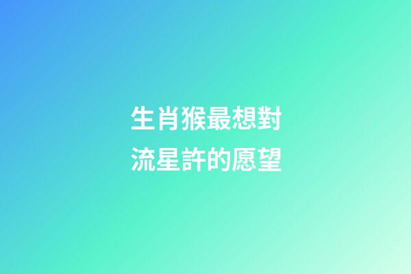 生肖猴最想對流星許的愿望