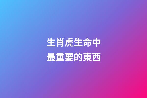 生肖虎生命中最重要的東西