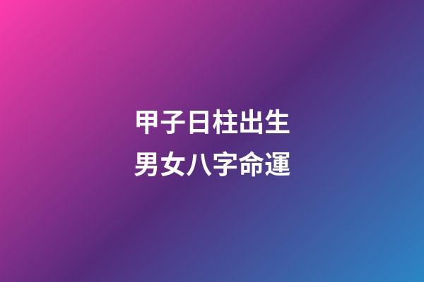 甲子日柱出生男女八字命運