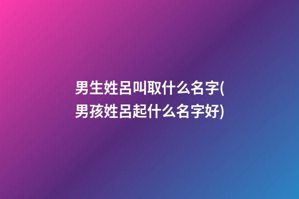男生姓呂叫取什么名字(男孩姓呂起什么名字好)