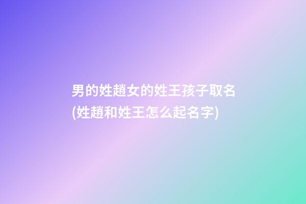 男的姓趙女的姓王孩子取名(姓趙和姓王怎么起名字)