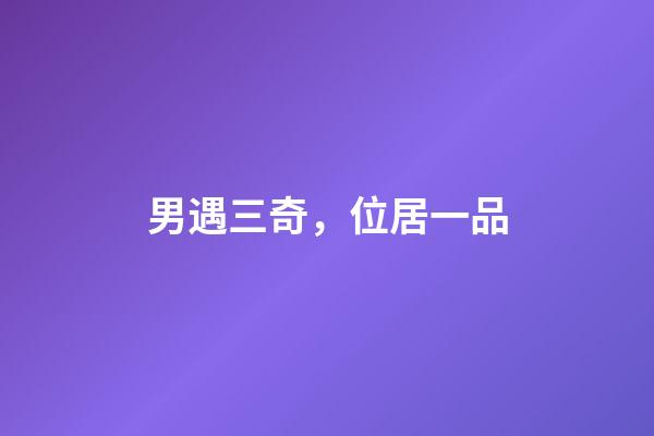 男遇三奇，位居一品
