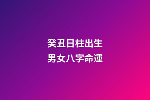 癸丑日柱出生男女八字命運