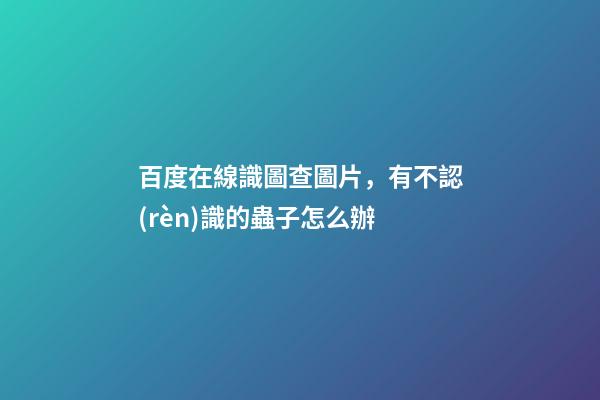 百度在線識圖查圖片，有不認(rèn)識的蟲子怎么辦-第1張-觀點(diǎn)-玄機(jī)派