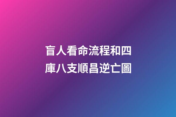 盲人看命流程和四庫八支順昌逆亡圖