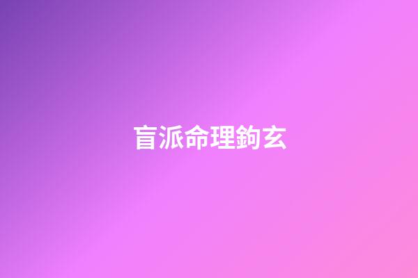 盲派命理鉤玄