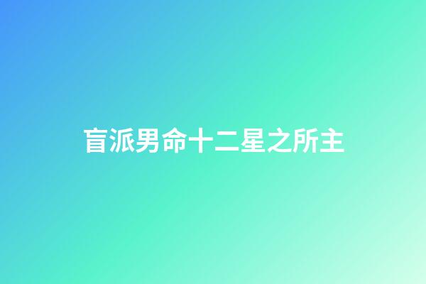 盲派男命十二星之所主
