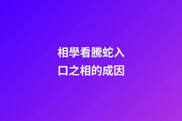 相學看騰蛇入口之相的成因
