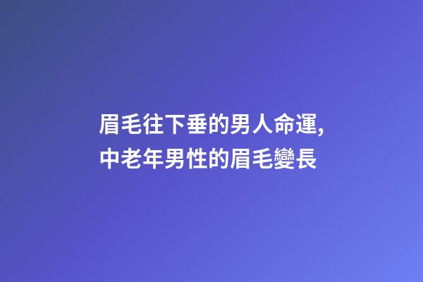 眉毛往下垂的男人命運,中老年男性的眉毛變長-第1張-觀點-玄機派