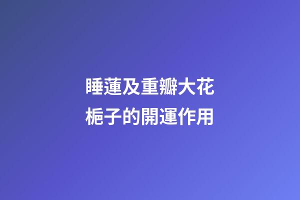 睡蓮及重瓣大花梔子的開運作用