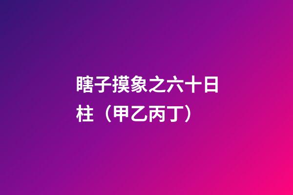 瞎子摸象之六十日柱（甲乙丙丁）
