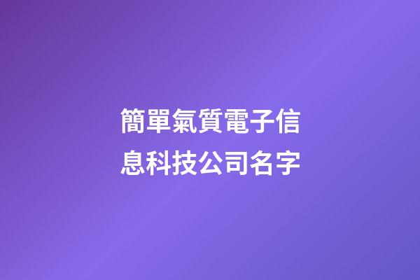 簡單氣質電子信息科技公司名字-第1張-公司起名-玄機派