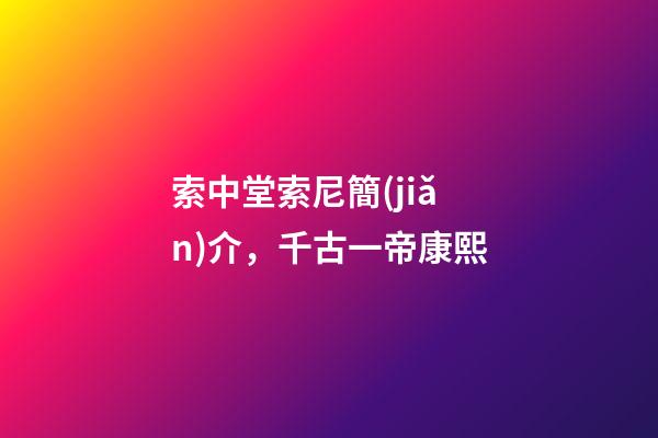 索中堂索尼簡(jiǎn)介，千古一帝康熙-第1張-觀點(diǎn)-玄機(jī)派