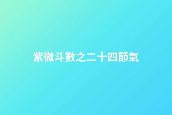 紫微斗數之二十四節氣