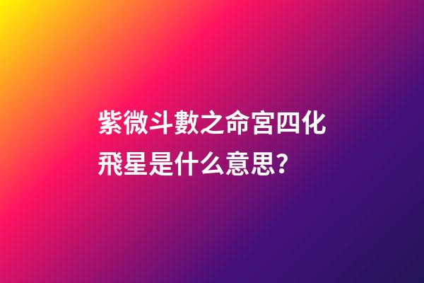 紫微斗數之命宮四化飛星是什么意思？