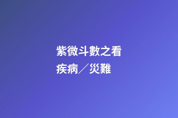 紫微斗數之看疾病／災難