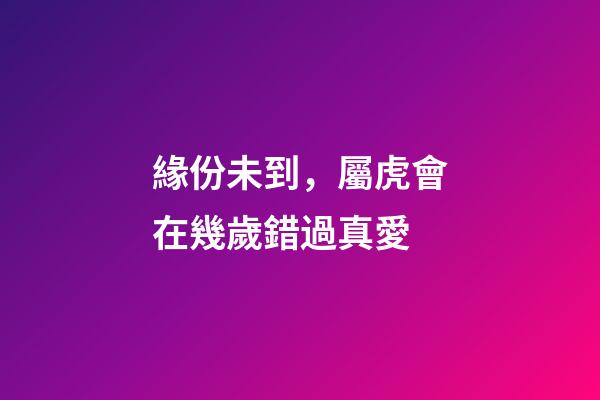 緣份未到，屬虎會在幾歲錯過真愛