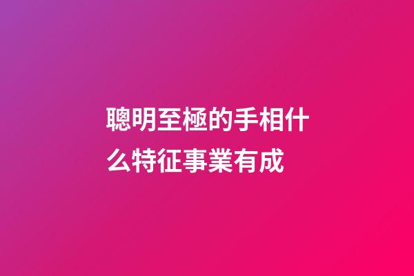 聰明至極的手相什么特征事業有成