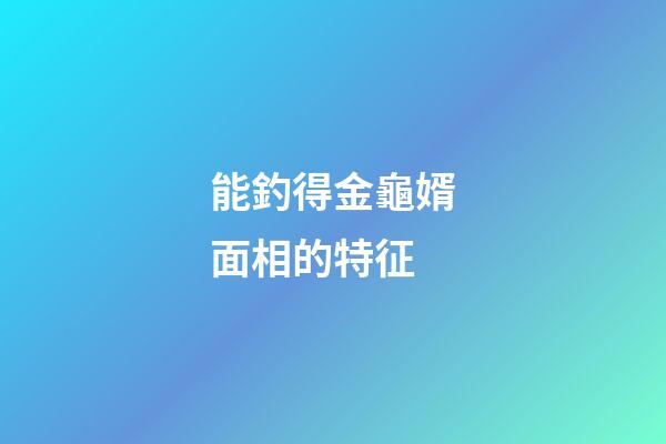 能釣得金龜婿面相的特征
